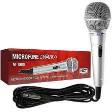 Microfone Com Fio Mxt Dinâmico M-1800 Prata